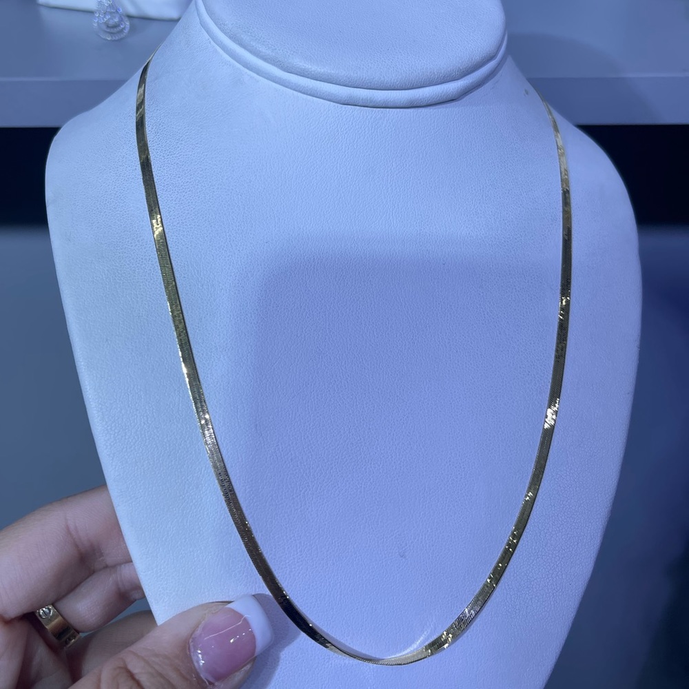 14kt gold - 16 inch herringbone necklace